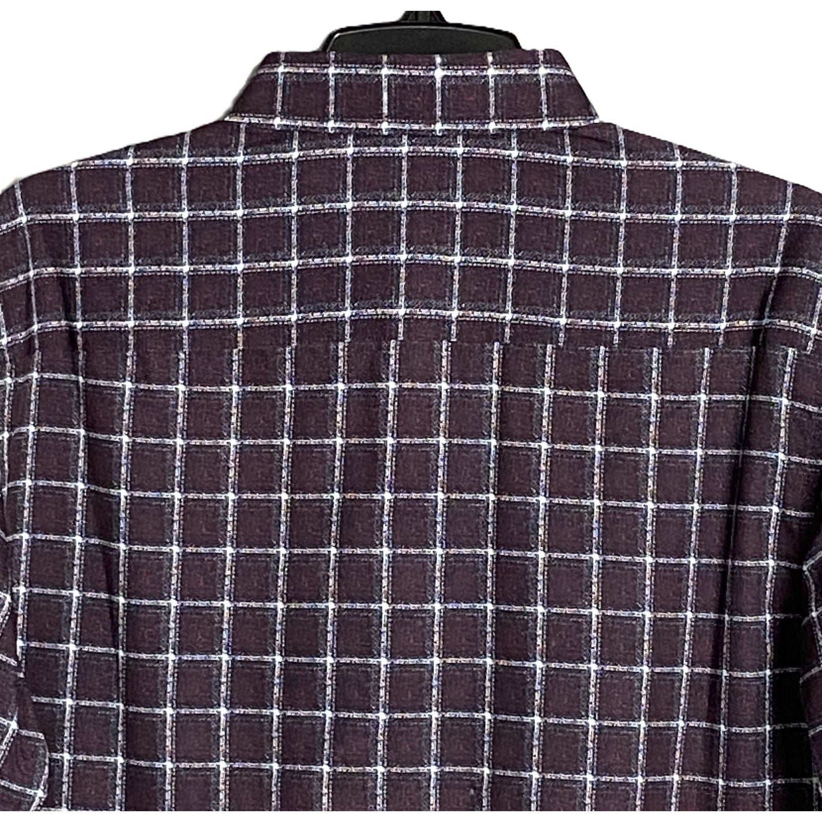 Visconti Black Casual Shirt Men's Small Italian Fabric Stretch Burgundy