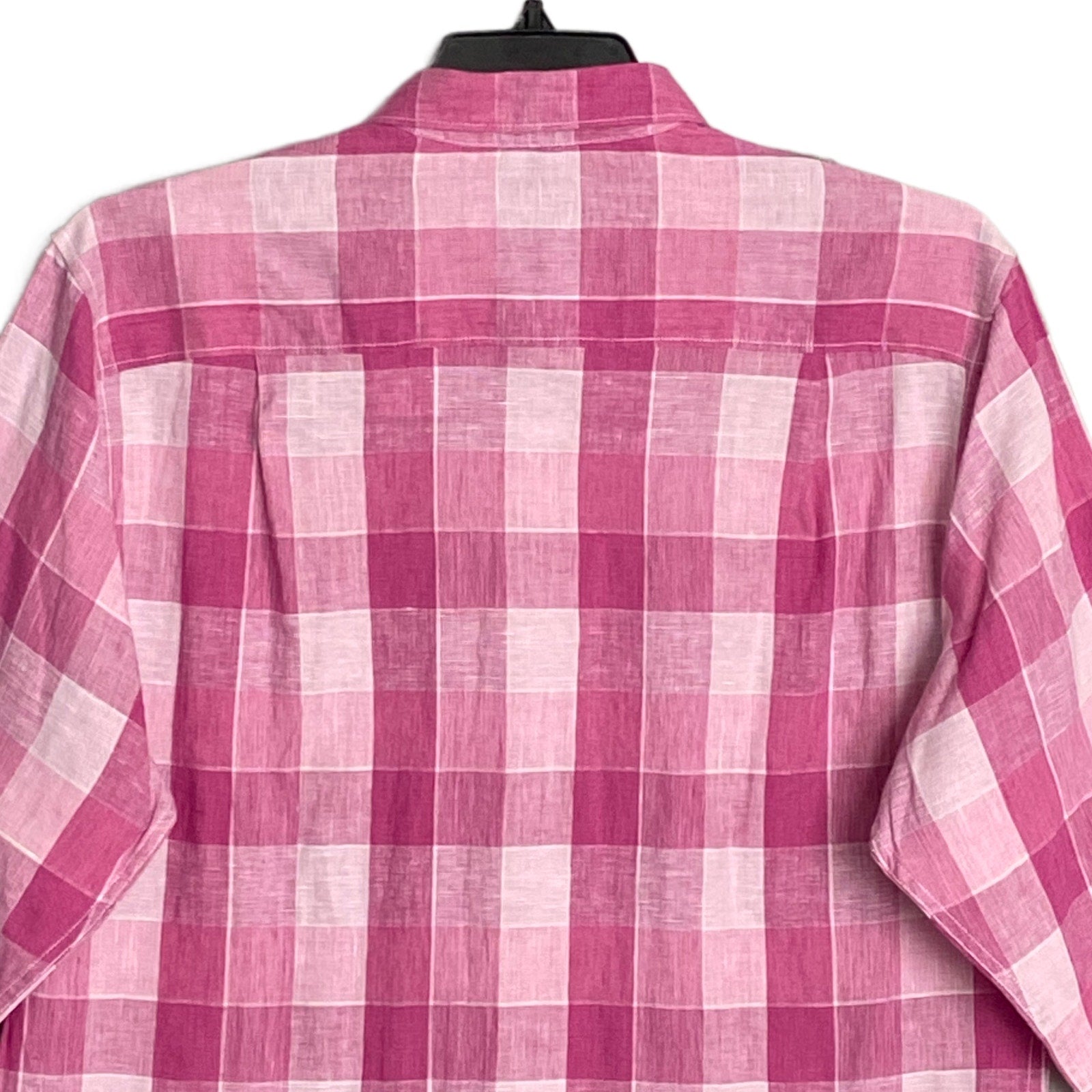 Tommy Bahama Shirt Men's Large "Barbados Breeze Stretch" Pink Linen Blend
