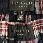 Ted Baker Sleep Pant Men's Small Woven Cotton Drawstring Pockets Black Plaid