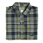 L.L. Bean Casual Shirt Men's Small SunSmart Cool Weave Navy Night Plaid