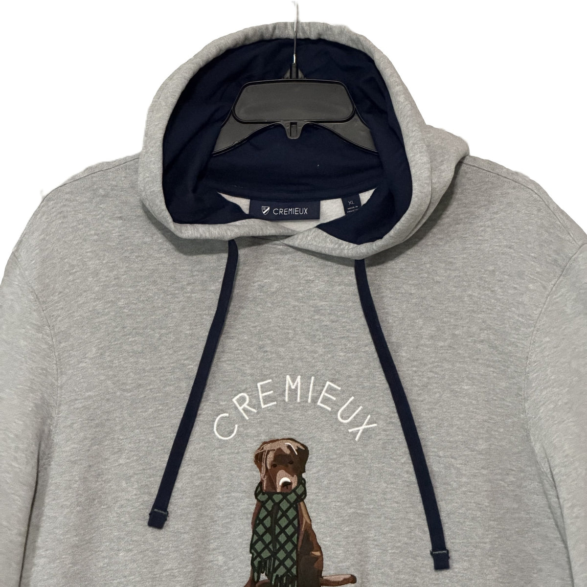 Daniel Cremieux Logo Hoodie Men's XL Drawstring Hood Grey Heather