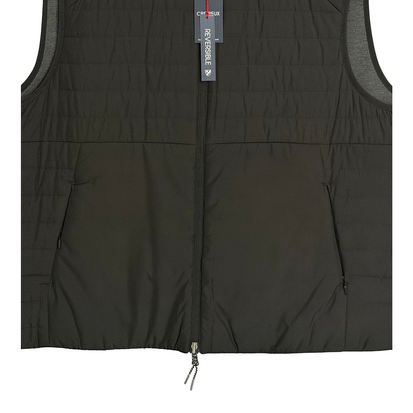 Daniel Cremieux Reversible Vest Men's XXL Full Zip Mock Neck Black Grey