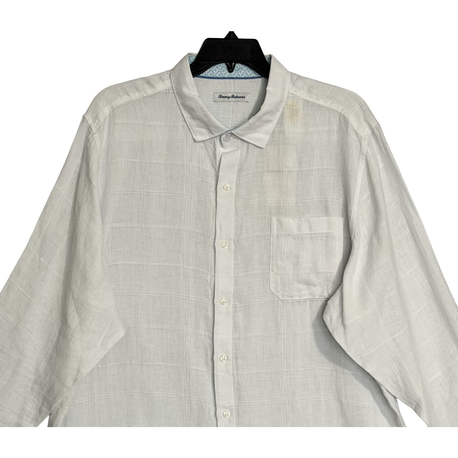Tommy Bahama Shirt Men's XXL "Paradisio Plaid" Linen Long Sleeve