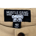 Hustle Gang Cargo Pants Men's 40"x32" Scratch Line Latte Cotton
