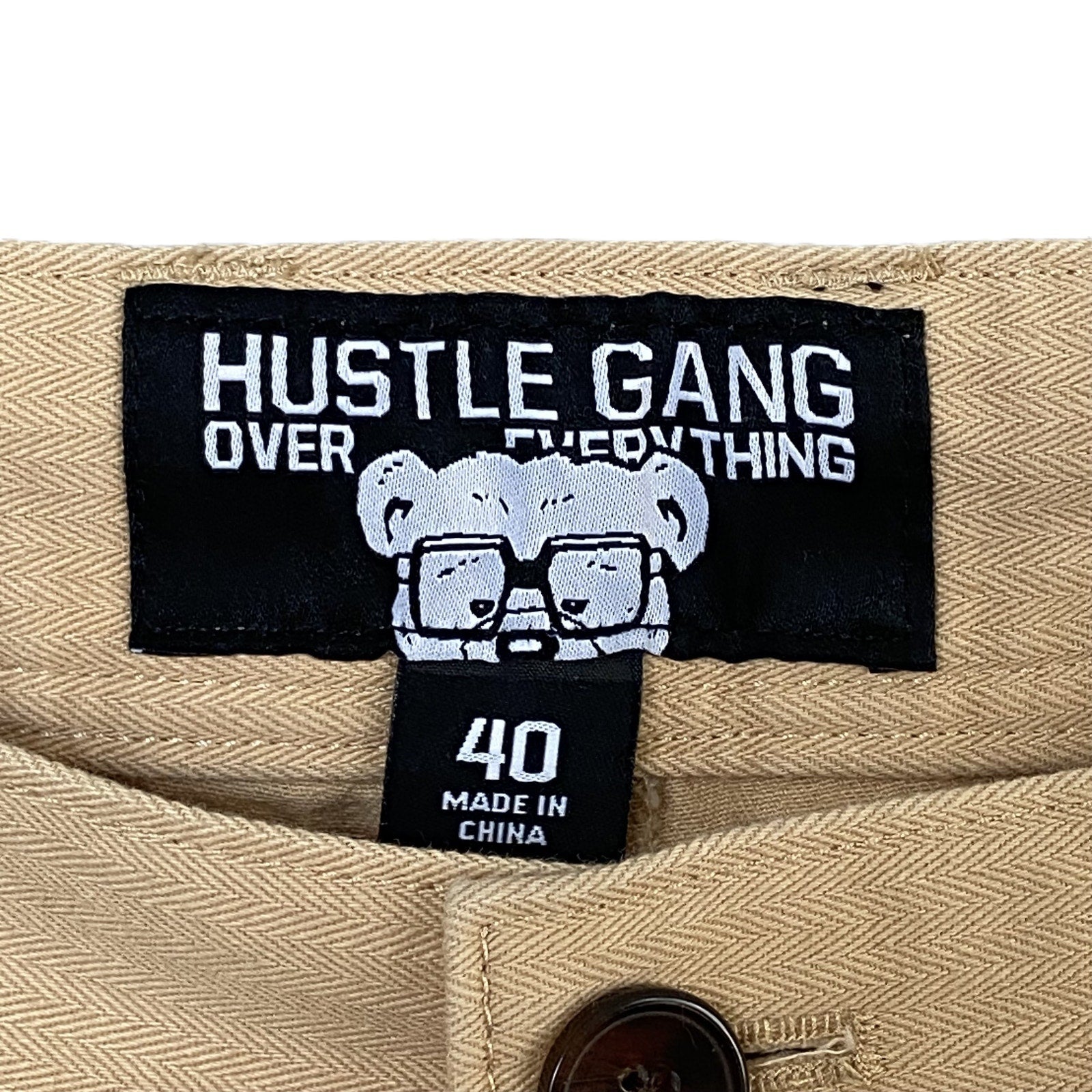Hustle Gang Cargo Pants Men's 40"x32" Scratch Line Latte Cotton