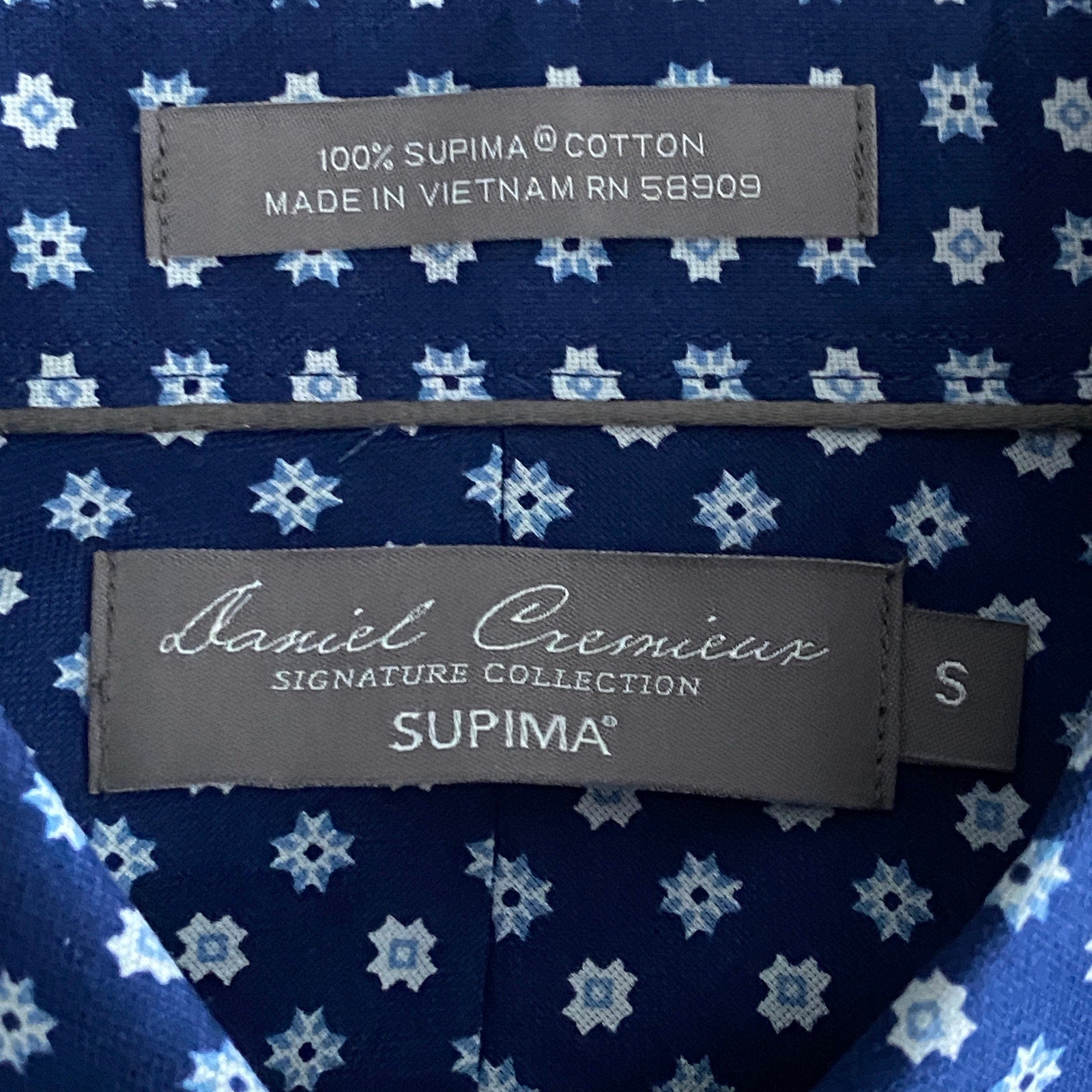 Daniel Cremieux Shirt Signature Collection Men's Small Supima Cotton Blue