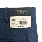 Daniel Cremieux Dress Pant Men's 46R Traveler Raw Hem Comfort Waist Blue