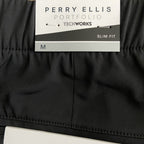 Perry Ellis Techworks Pant Men's Medium Slim Fit Elastic Drawstring Waist Black