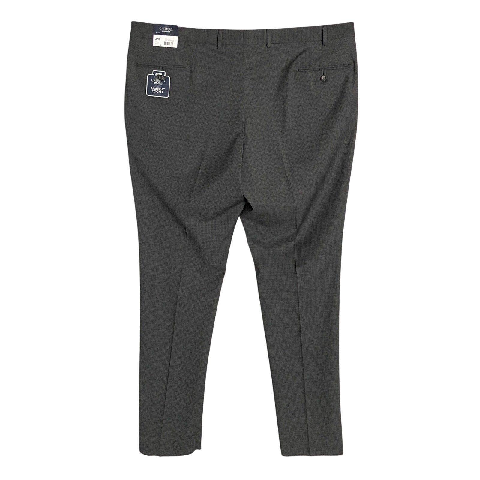 Daniel Cremieux Dress Pant Men's 46R Traveler Raw Hem Comfort Waistband Grey