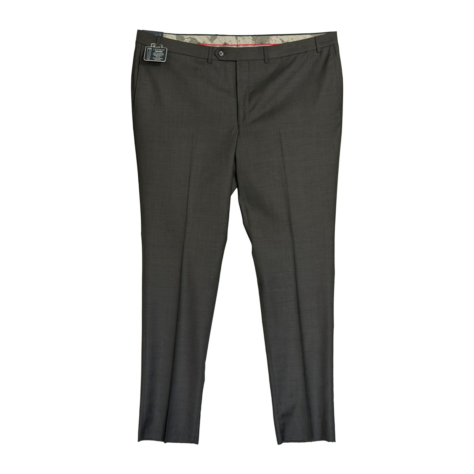 Daniel Cremieux Dress Pant Men's 46R Traveler Raw Hem Comfort Waist Charcoal