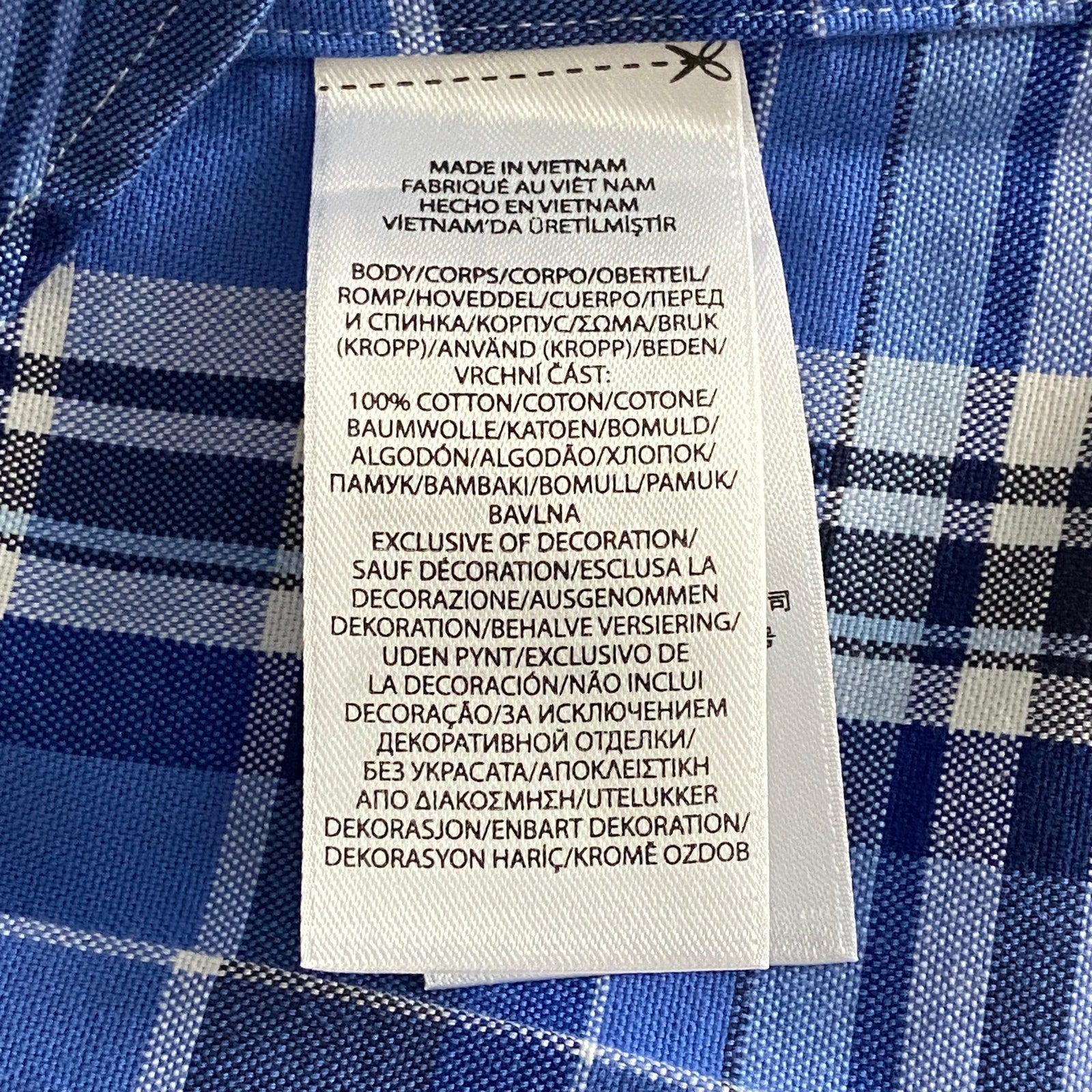 Polo Ralph Lauren Shirt Men's Medium Classic Fit Button-Down Blue Plaid