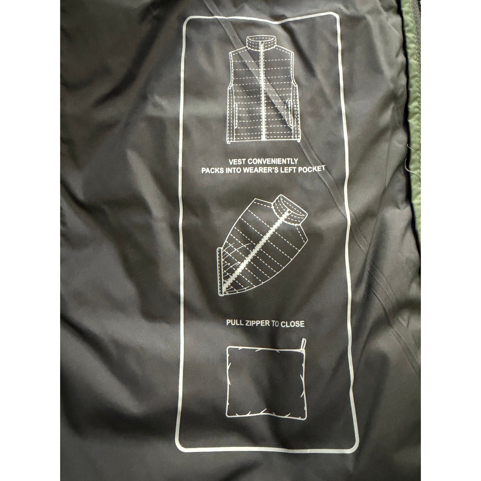 Roundtree & Yorke Down Vest Men's XLT Full Zip Packable Pockets Hunter Green