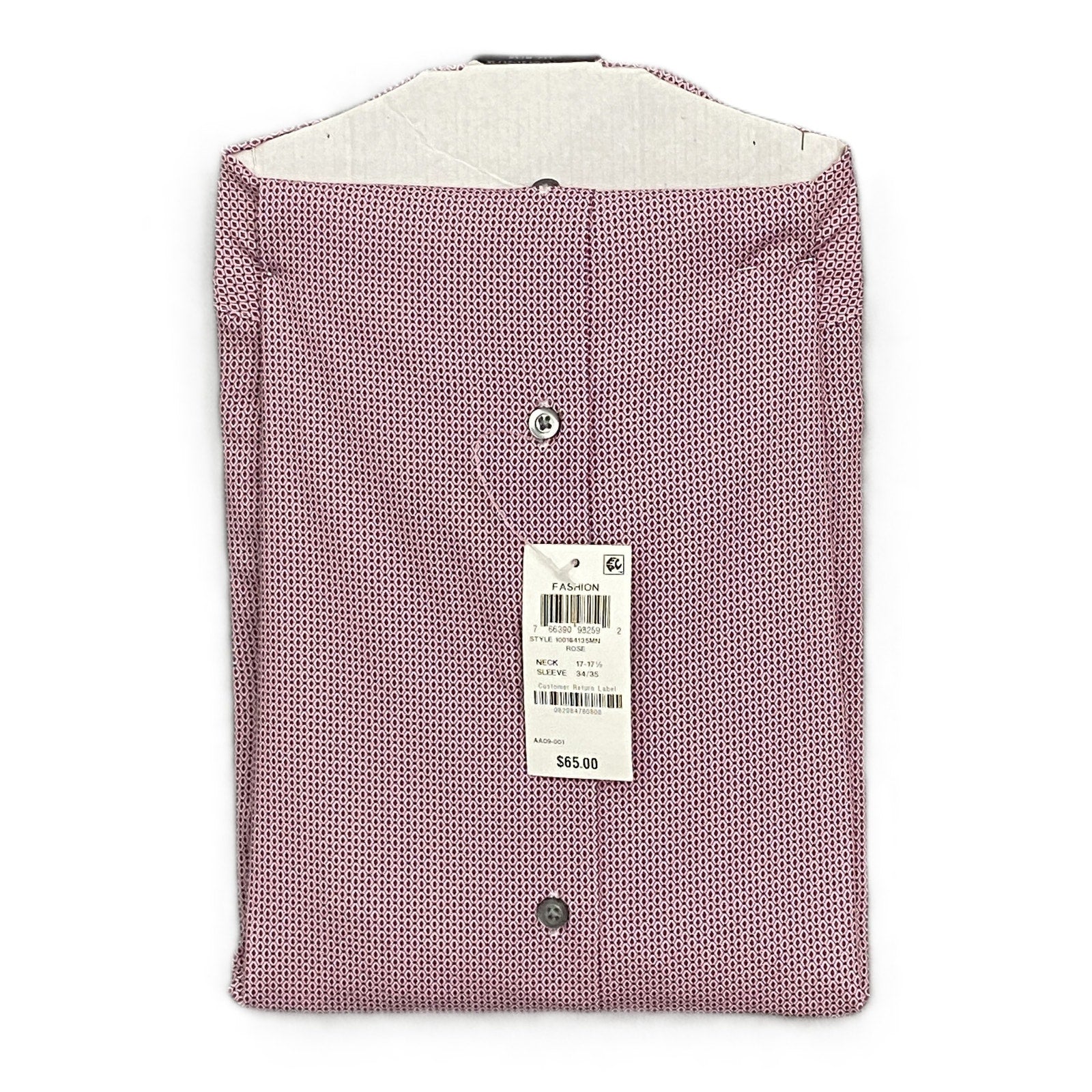 Alfani Dress Shirt Men's XL 17-17.5 34/35 Slim Fit Rose & White Geo Print