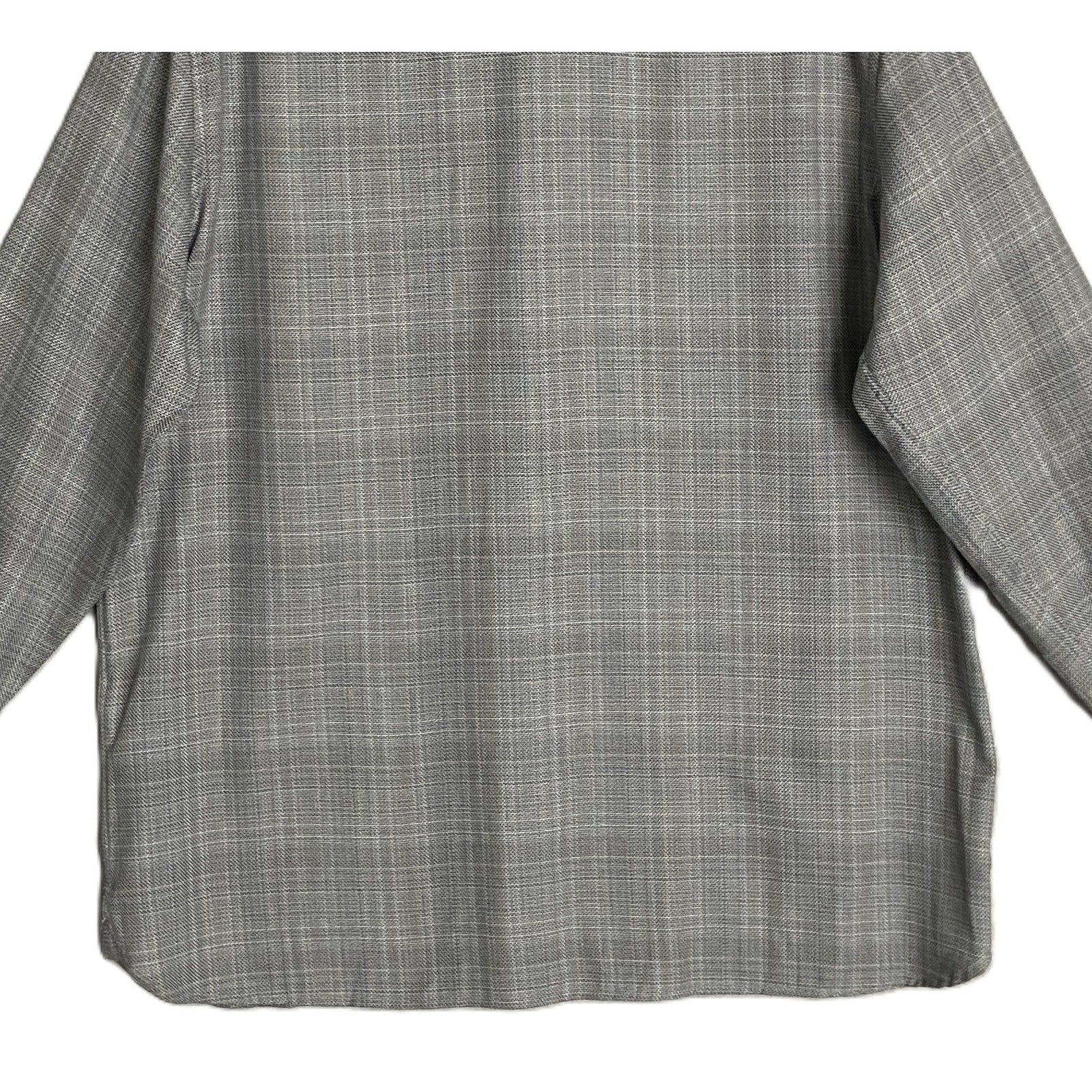 Visconti Black Men's XL Organic Cotton Long Sleeve Button Up Shirt Charcoal