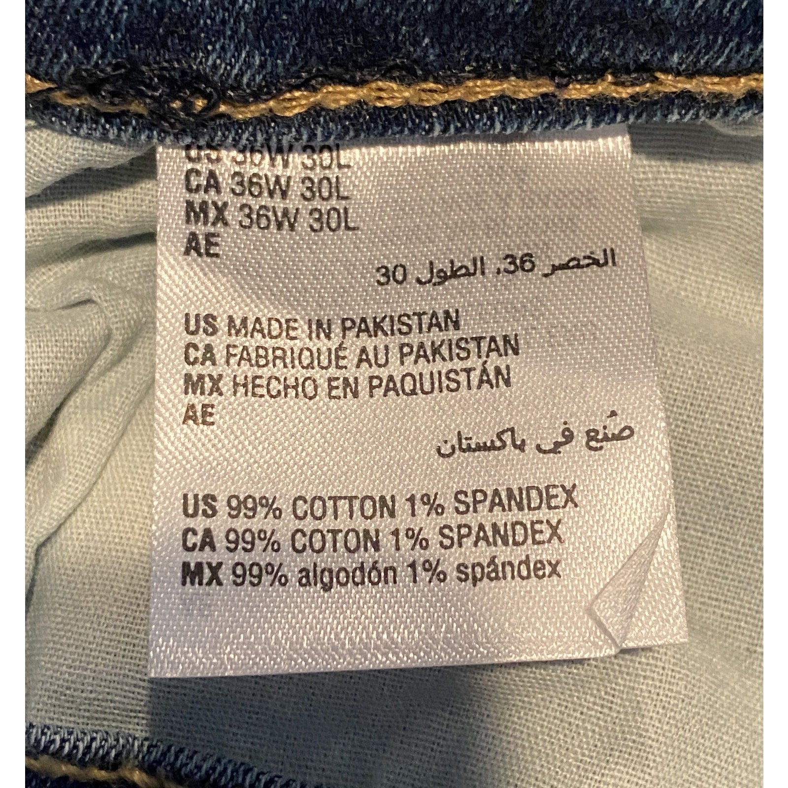 Sun + Stone Jeans Men's 36x30 Slim-Fit Distressed Blue Denim Riverview Wash