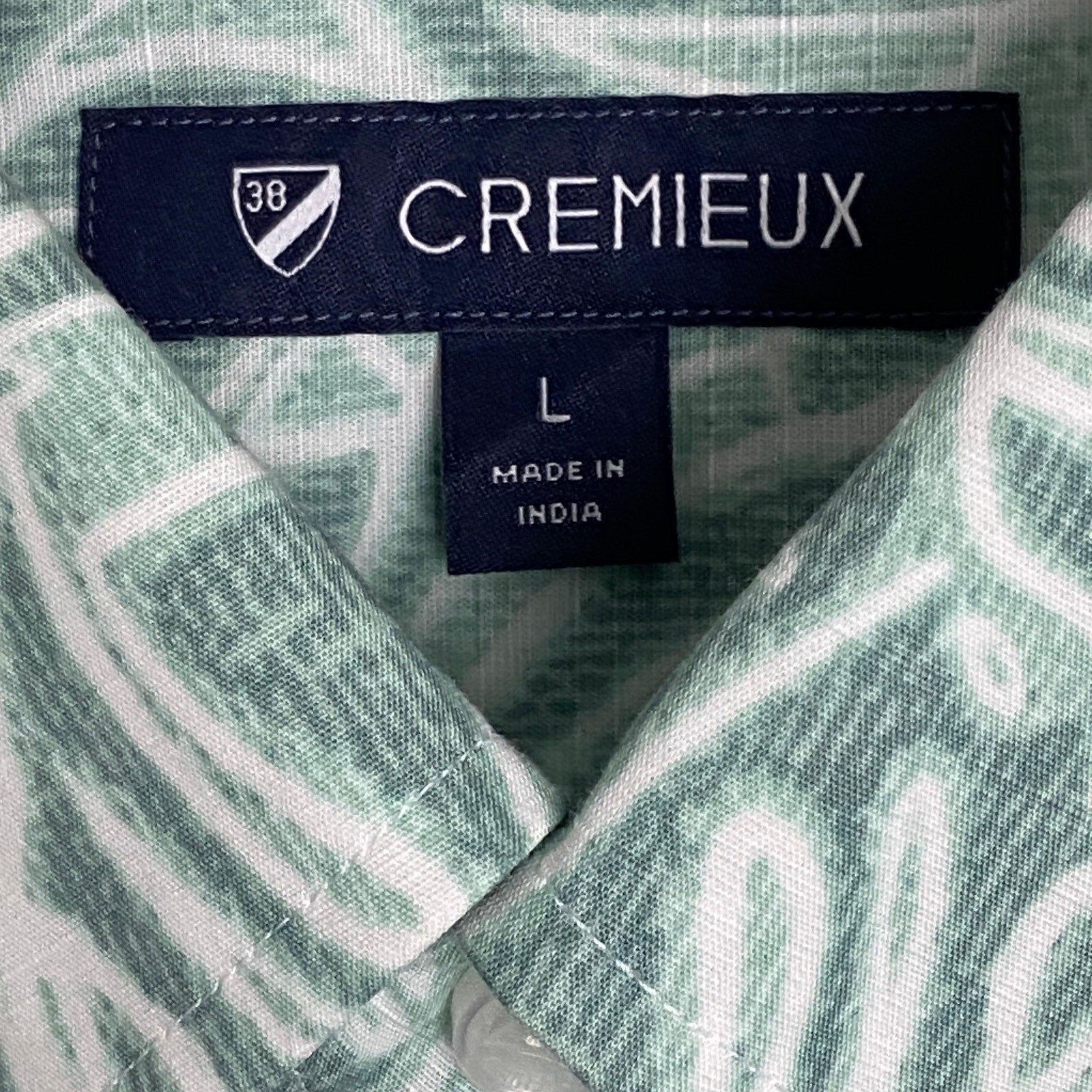 Daniel Cremieux 38 Men's Large Casual Button-Down Shirt Green Leaf Print