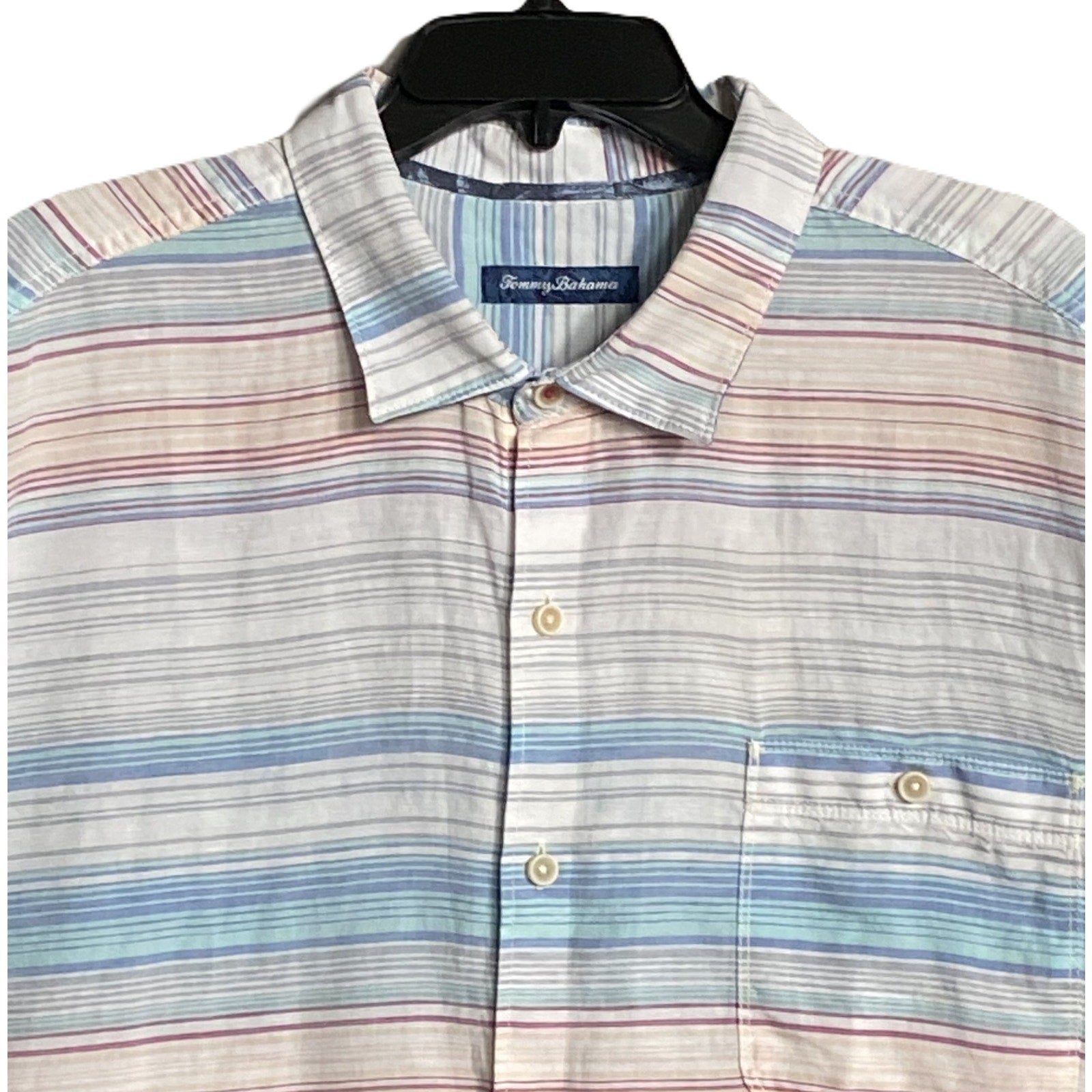 Tommy Bahama Shirt Men's XXL "Sand Linen Sicily Stripe" Linen Blend NEW w/Flaw