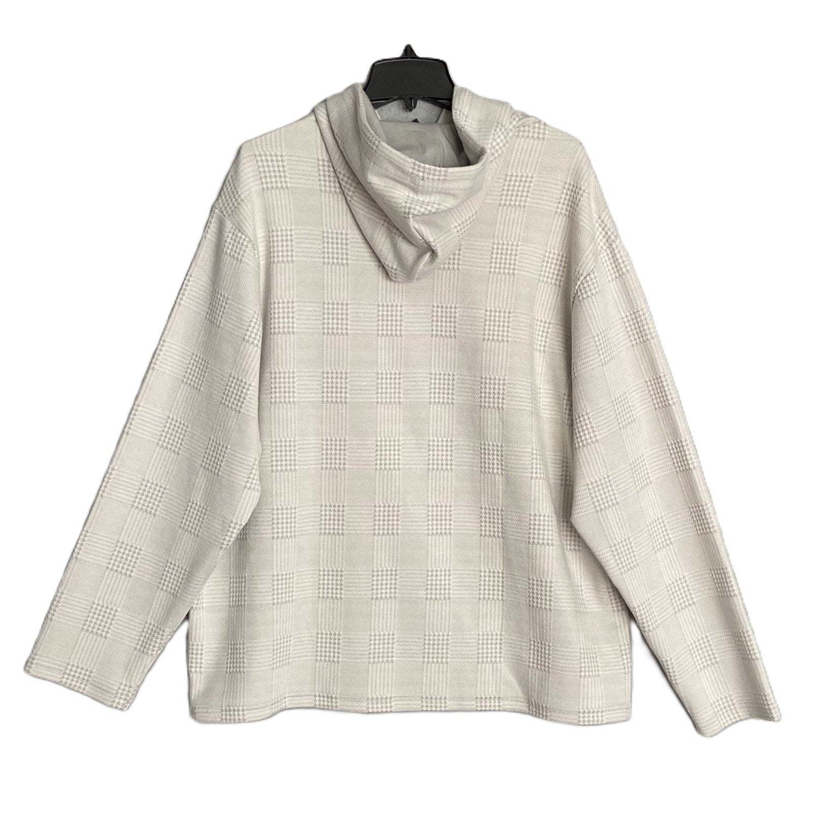 Daniel Cremieux 38 Hoodie Men's XXL Drawstring Hood Lt Grey Heather Check