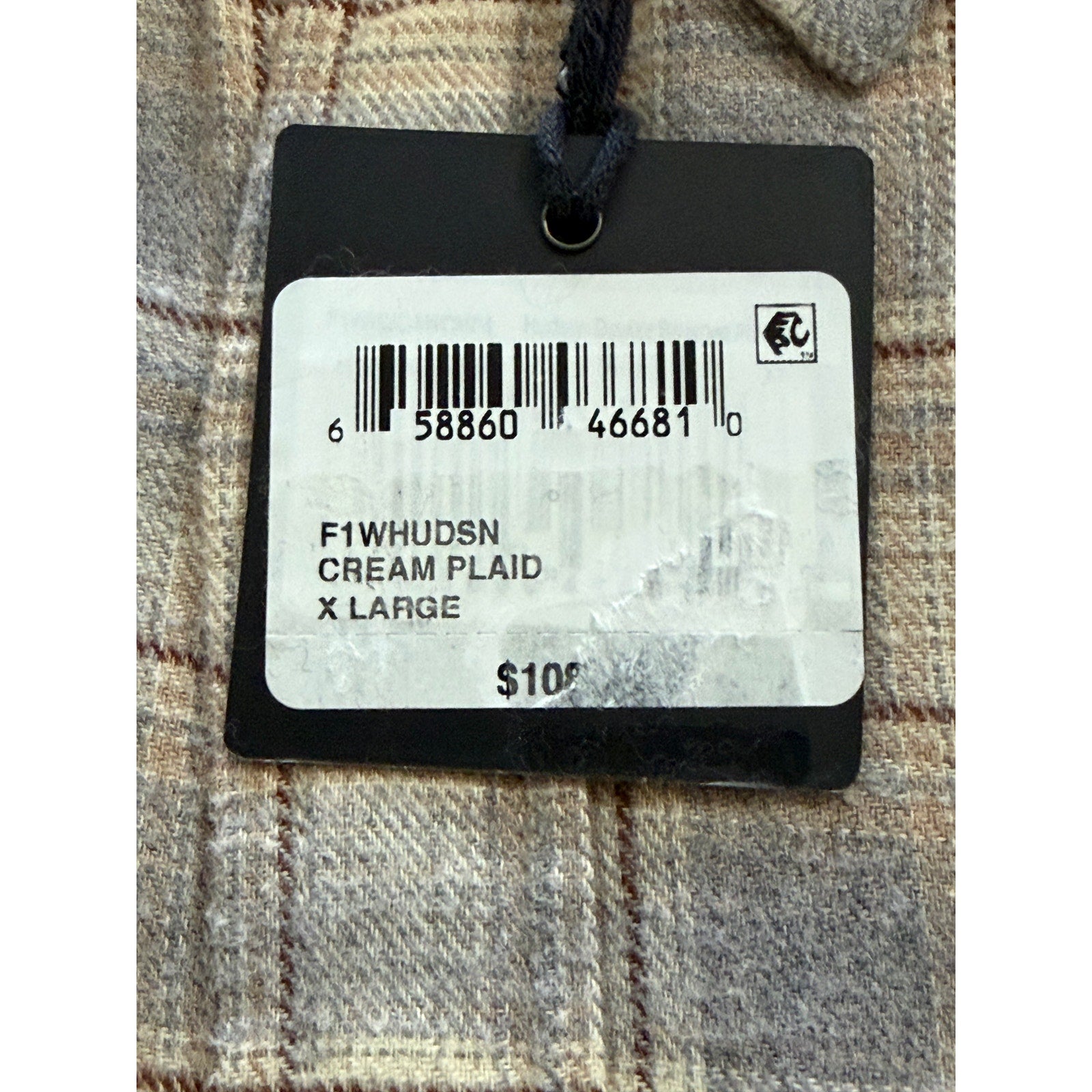 The Normal Brand Shirt Men's XL Hudson Double Brushed Flannel Cream Plaid