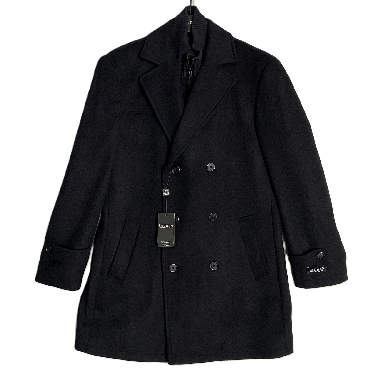 Lauren Ralph Lauren Peacoat Men's 40R Labrada Wool Blend Bib Insert Black