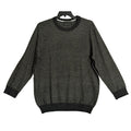 Perry Ellis Sweater Men's 2XLT Big & Tall Yarn Herringbone Crew Neck Black