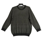 Perry Ellis Sweater Men's 2XLT Big & Tall Yarn Herringbone Crew Neck Black