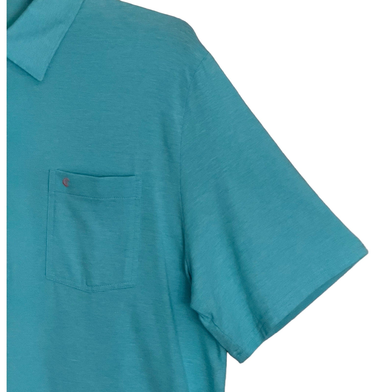 Criquet Men's XL Pocket Polo Shirt Pima Cotton Stretch Teal Mirco