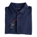 Daniel Cremieux Shirt Men's Large Short Sleeve Button-Up Supima Cotton Blue