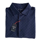 Daniel Cremieux Shirt Men's Large Short Sleeve Button-Up Supima Cotton Blue