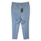 Boss Dress Trousers Men's 38x32 Wool/Silk/Linen Blend Pleated Cuffed Blue