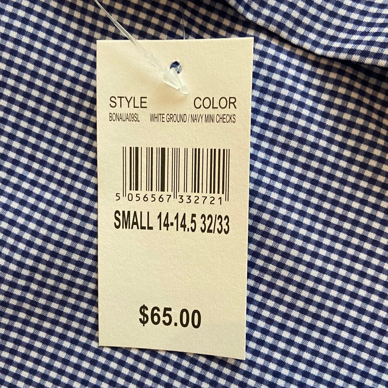 Nautica Dress Shirt Men's 14-14.5 32/33 Performance Slim Fit Blue White Ck