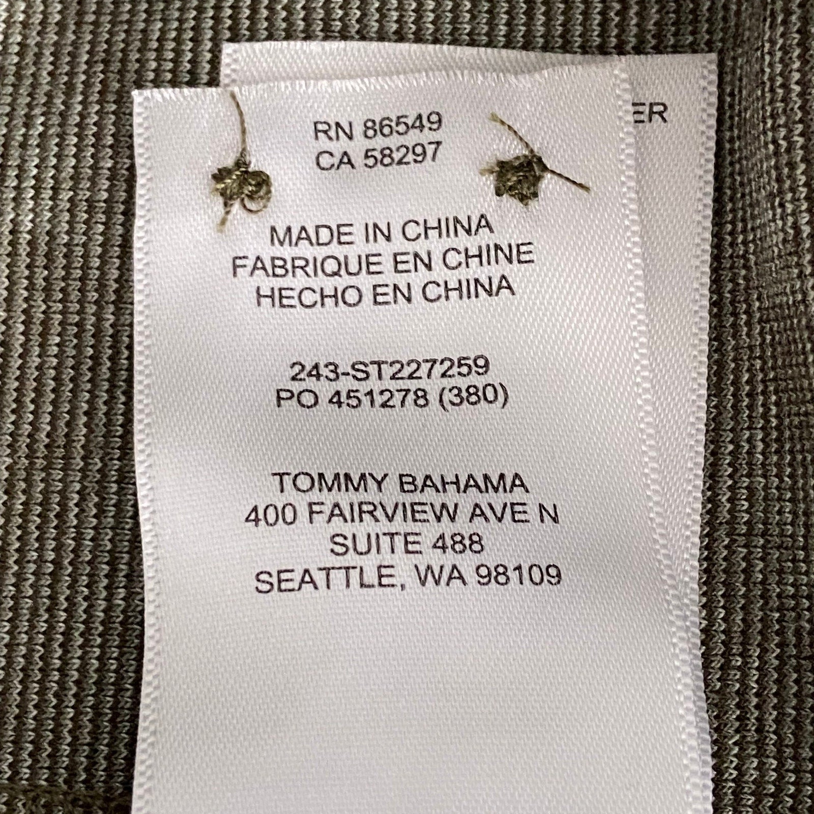 Tommy Bahama Flannel Shirt Men's XL "Fireside Palm Springs" Stretch Tea Leaf