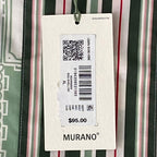 Murano Casual Shirt Men's XL "From the Garden" Slim Fit Short Slv Green/Red