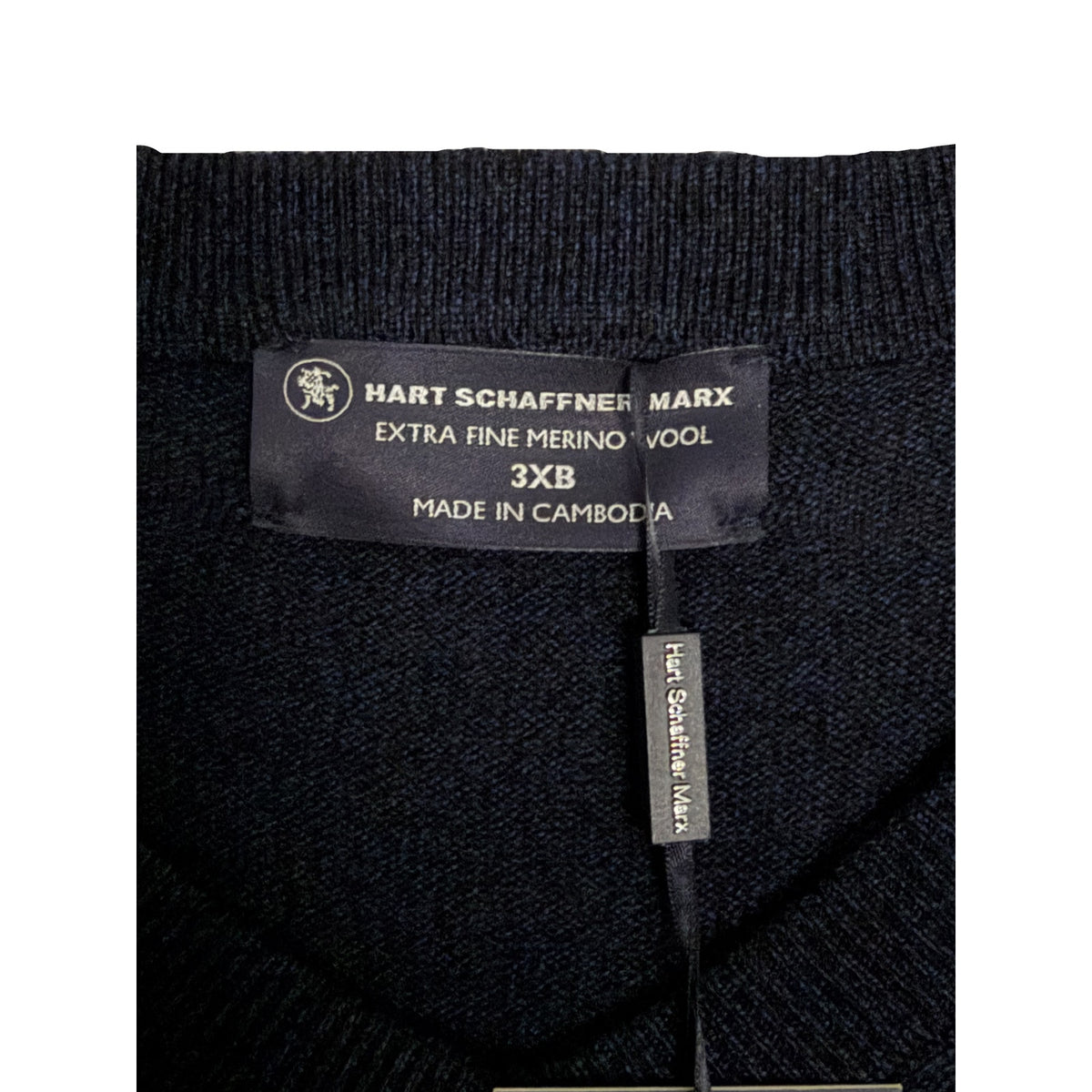 Hart Schaffner Marx Sweater Vest Men's 3XB Big & Tall Wool Navy Heather NWT