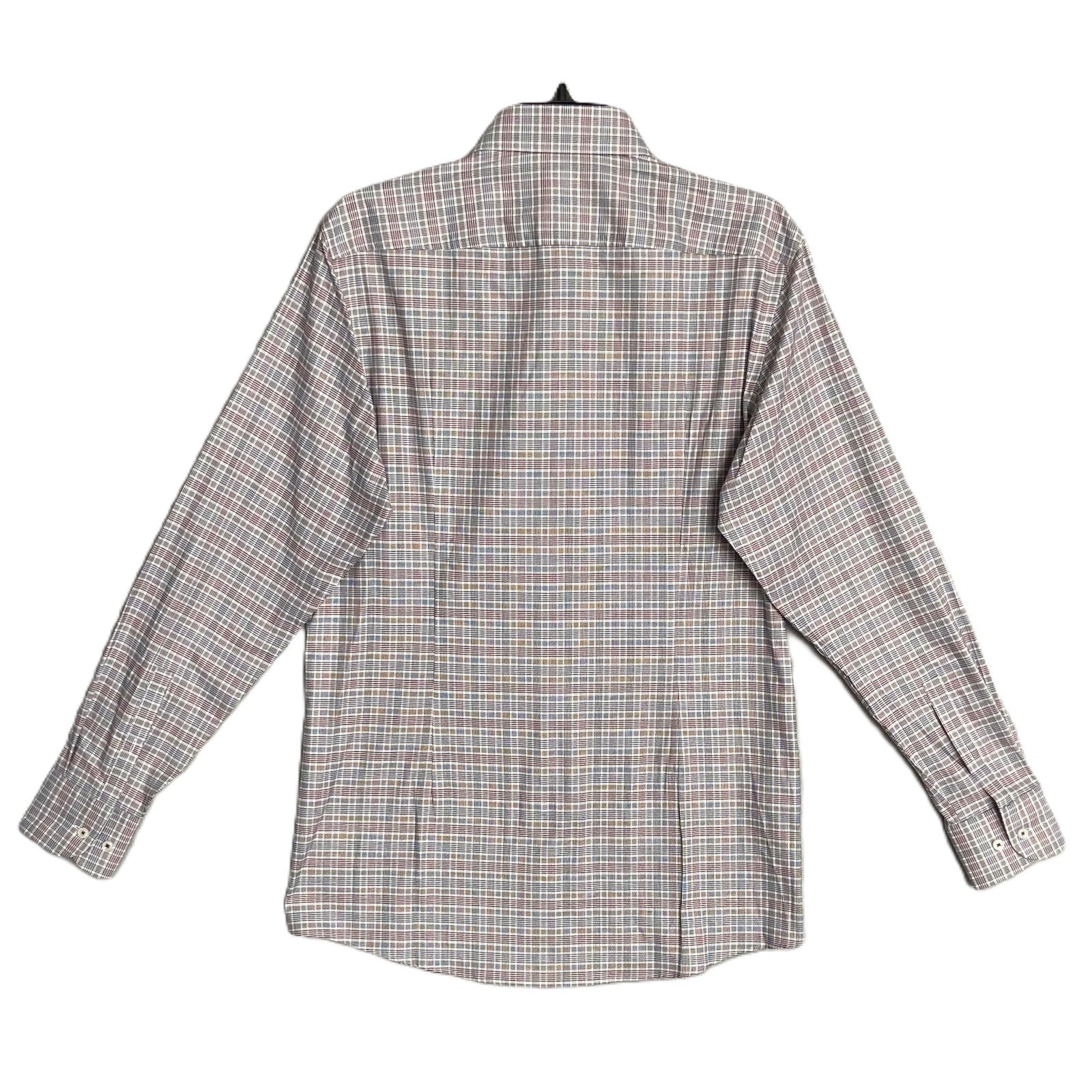 Boss Dress Shirt Men's Small 15-32/33 Sharp Fit Stretch Red & Black Plaid