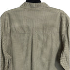 BDG Button-Up Shirt Men's Large Long Sleeve Beige and Black Plaid Check