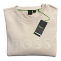 Boss Salbo Pullover Sweatshirt Men's 4XL Big & Tall Crew Neck Open White