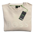 Boss Salbo Pullover Sweatshirt Men's 4XL Big & Tall Crew Neck Open White