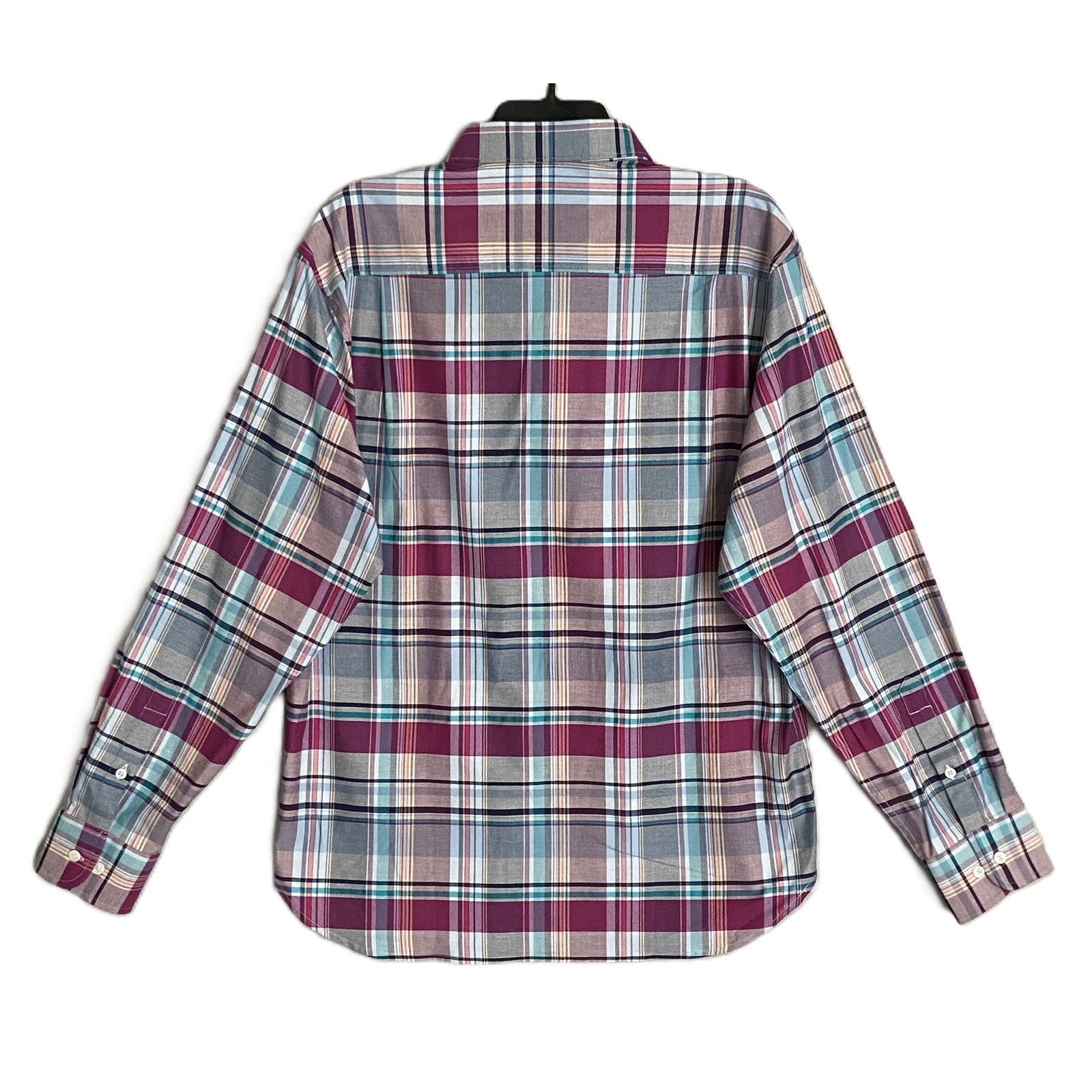 Tommy Bahama Men's Medium "Lazlo Cheers Check" Shirt Silk Blend Stretch