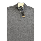 Boss H-Hemario Quarter Zip Sweater Men's 4XT Big & Tall Wool Cashmere Gray