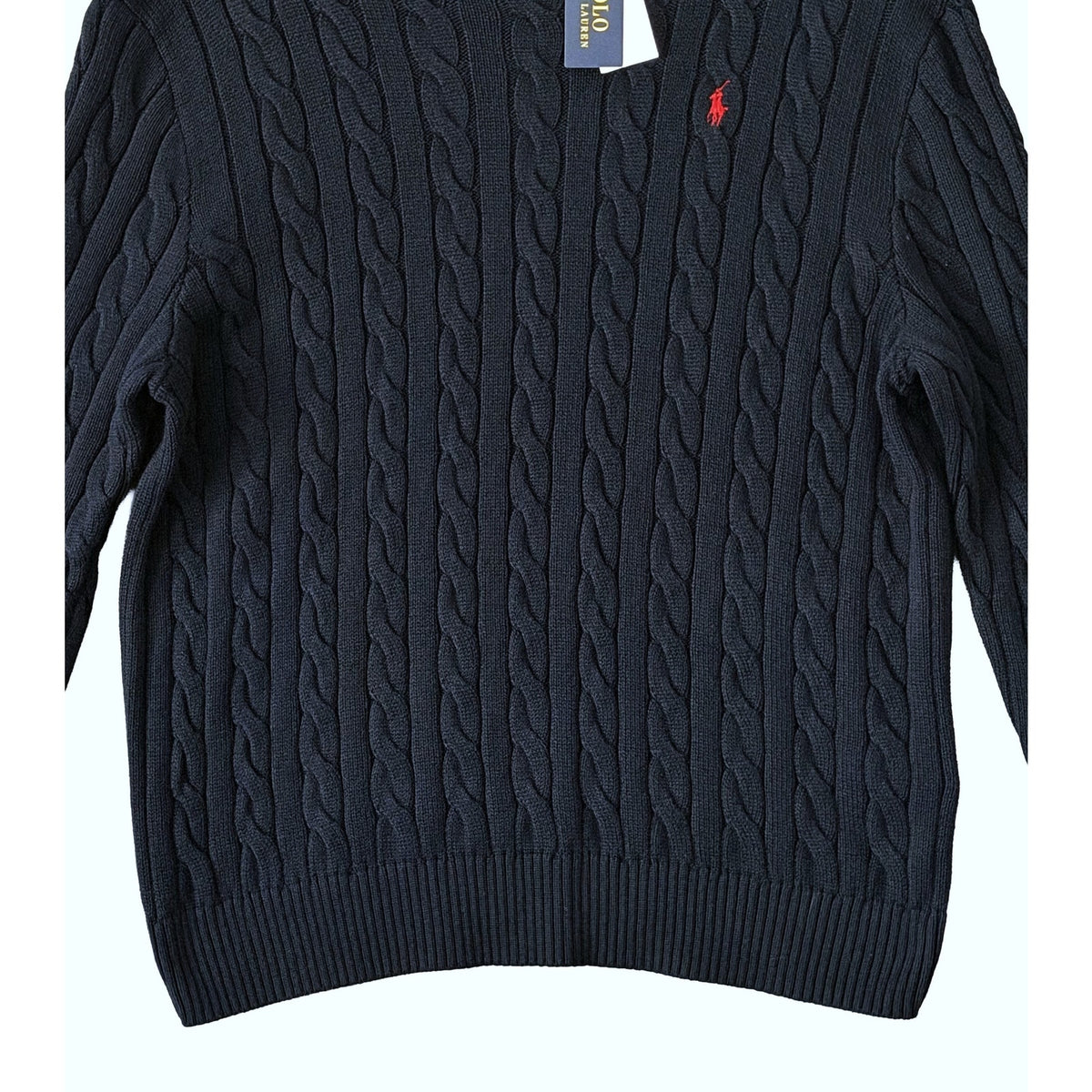 Polo Ralph Lauren Cable-Knit Sweater Men's 2XB Big & Tall Cotton Dark Blue