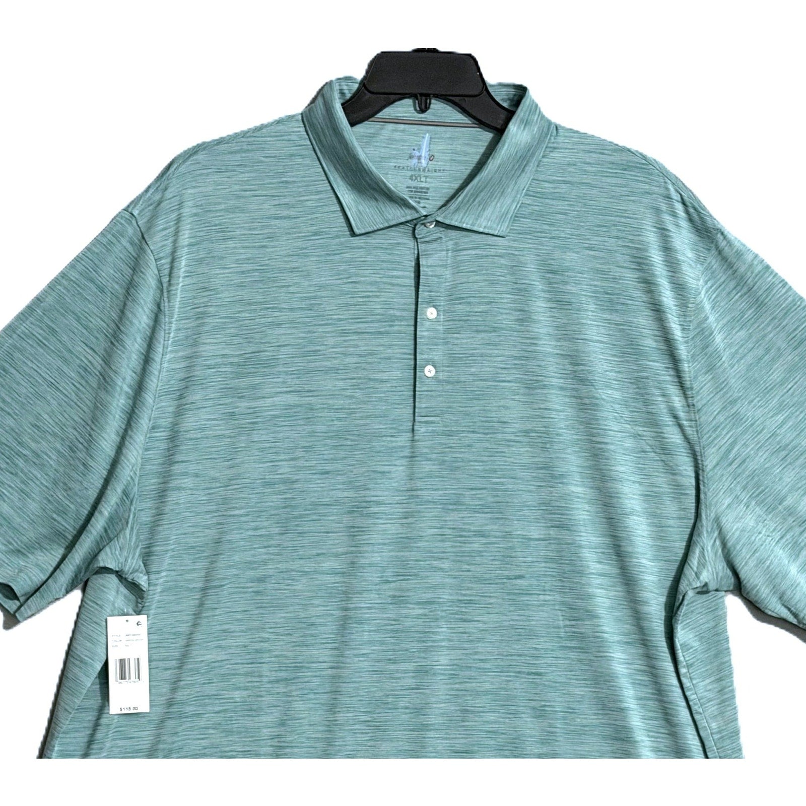 Johnnie-O Polo Shirt Men's 4XLT Big & Tall Short Sleeve Stretch Blue Stripe