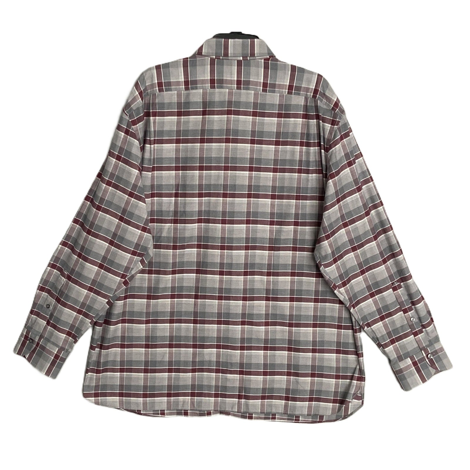 Daniel Cremieux Shirt Men's XXL Supima Cotton Cashmere Blend Gray/Wine Check