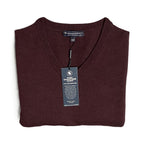 Hart Schaffner Marx Sweater Men's 3XB Big & Tall V-Neck Merino Wool Merlot NWT