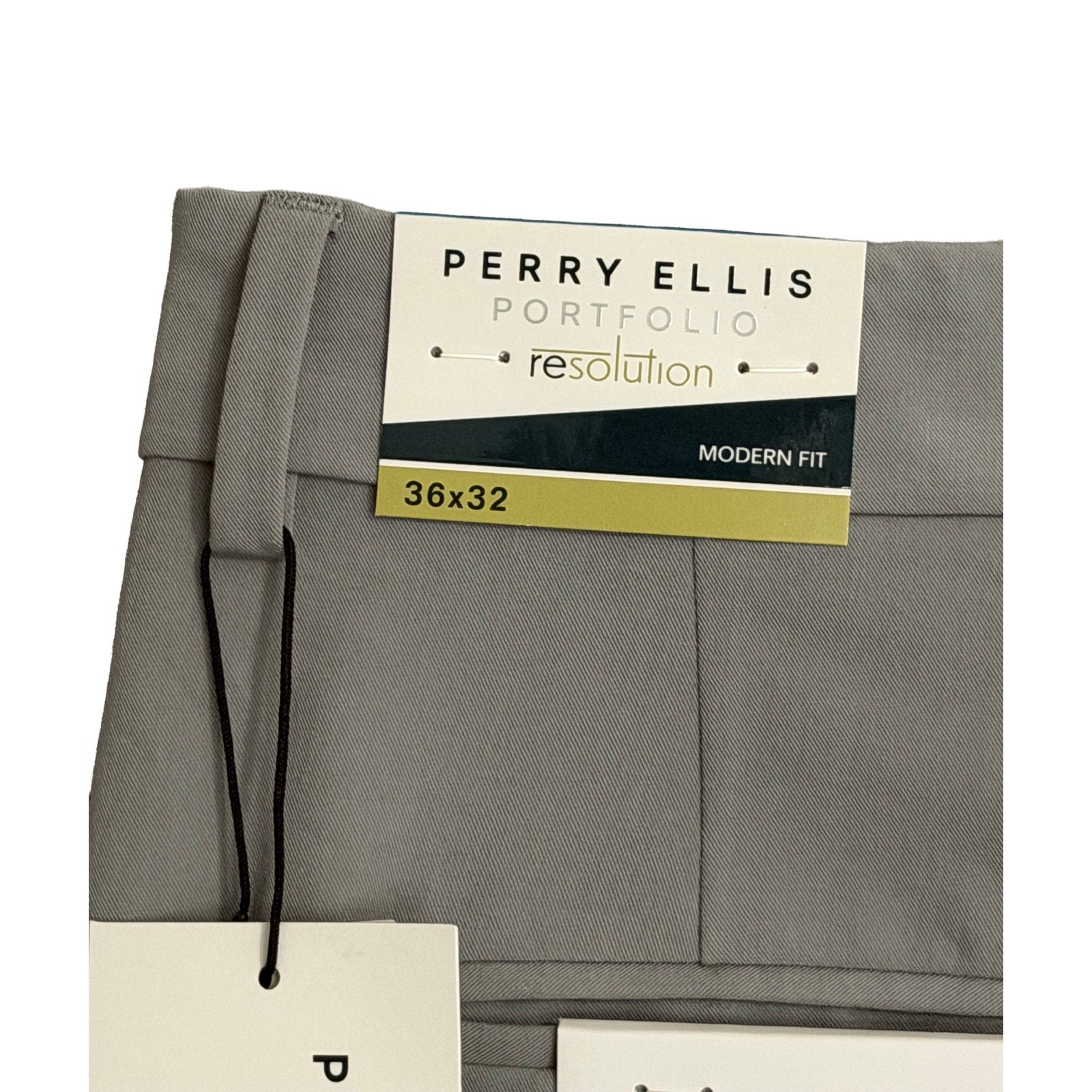 Perry Ellis Portfolio Dress Pant Men's 36"x32" Modern Fit Chiseled Stone