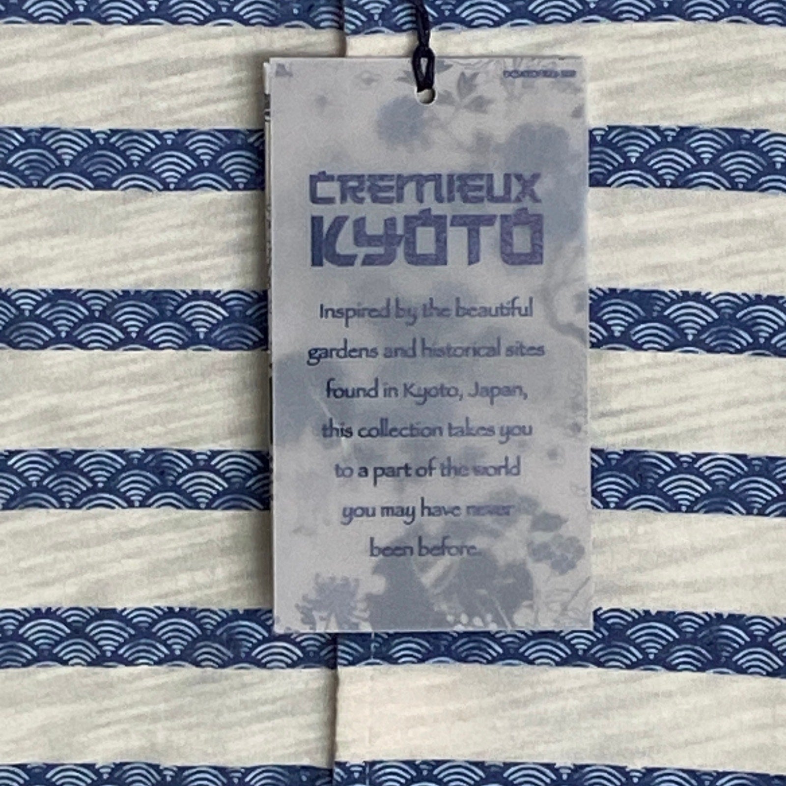Daniel Cremieux Shirt Men's Large Long Sleeve Polo Shirt Cream Blue Stripe