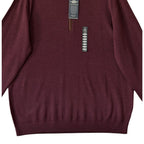 Hart Schaffner Marx Quarter Zip Men's 2XT Big & Tall Merino Wool Merlot Heather
