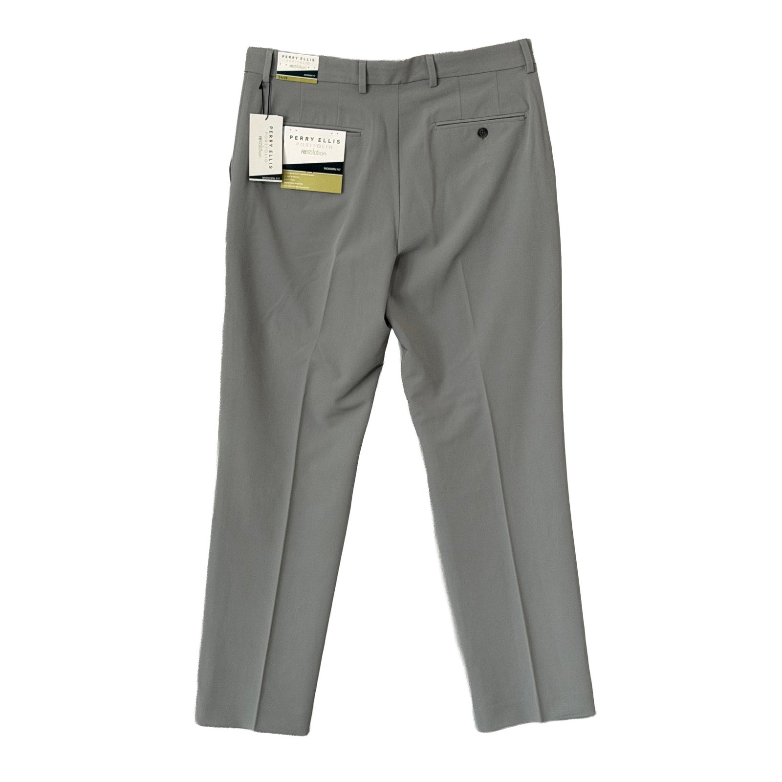 Perry Ellis Portfolio Pant Men's 34"x32" Modern Fit Dress Pant Chiseled Stone