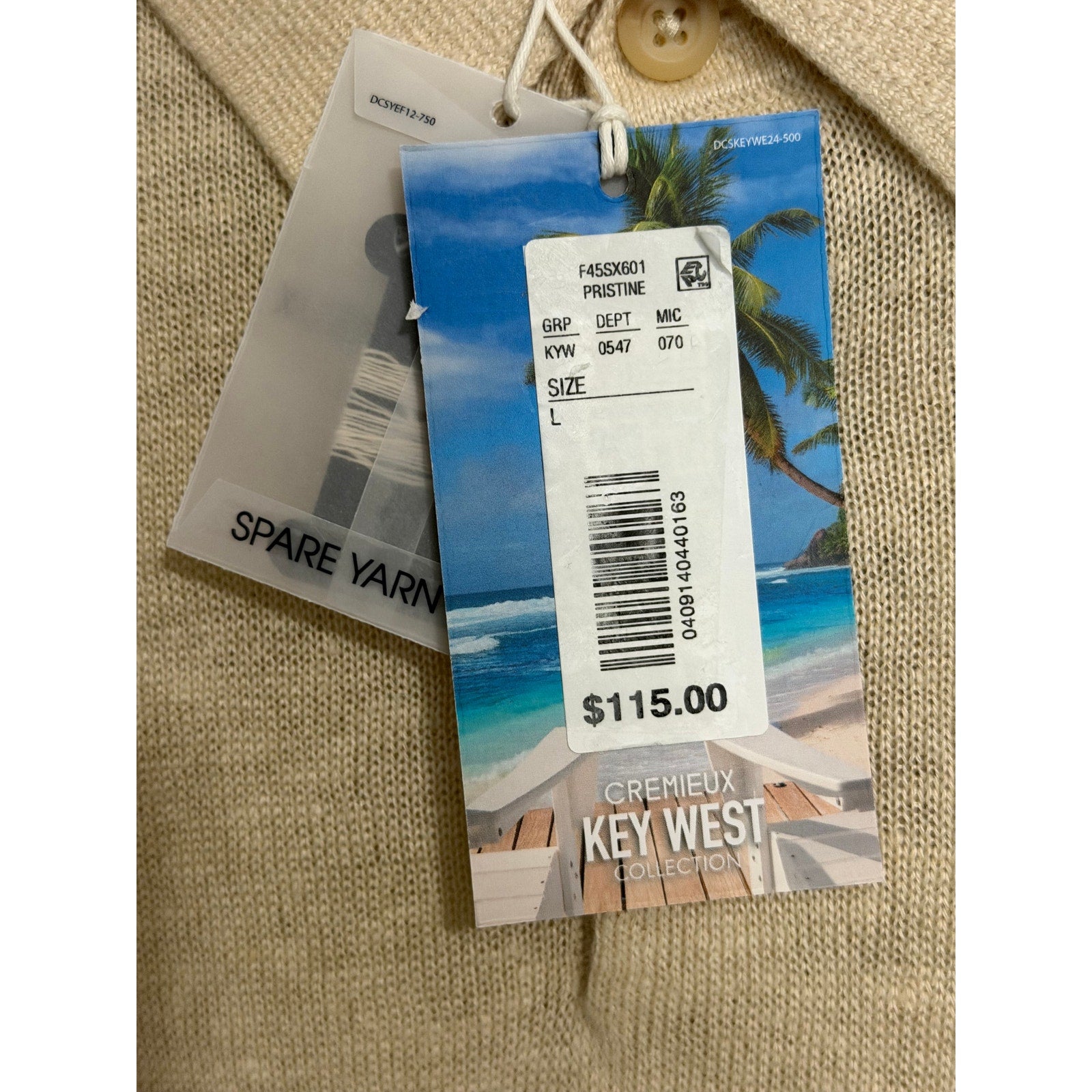 Daniel Cremieux Linen Shirt Men's Large Polo Shirt Key West Collection Beige
