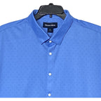 Mizzen+Main Shirt Men's XXL Halyard Trim Fit No Tuck Short Slv Blue Dot Geo